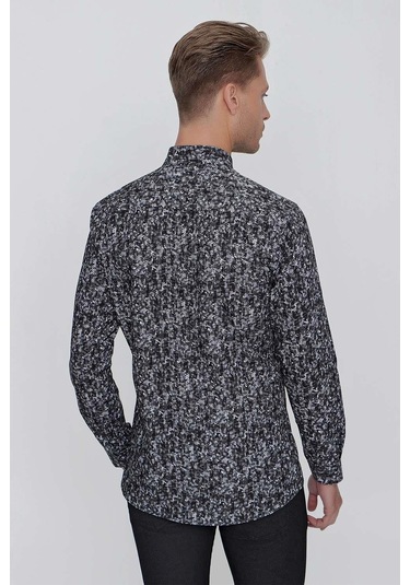 G 1521 Slim Fit Siyah Spor Gömlek Siyah