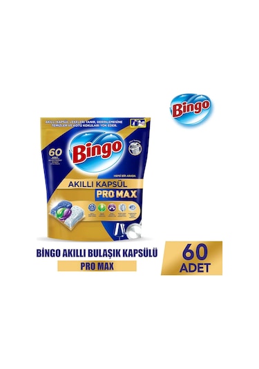 Bingo Akıllı Kapsül Pro Max Bulaşık Makinesi Deterjanı 3 x 60 Tablet