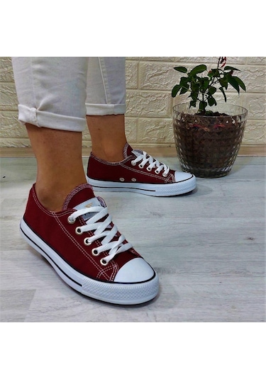 Fiyra 554 Bordo Kısa Unisex Sneaker Keten Spor Ayakkabı 001