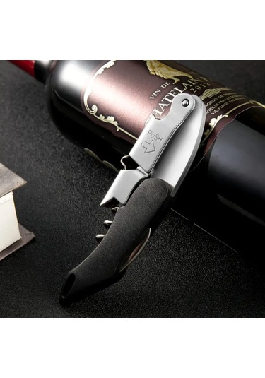 Atay Garage Tirbuşon Siyah Saplı Paslanmaz Çelik Siyah