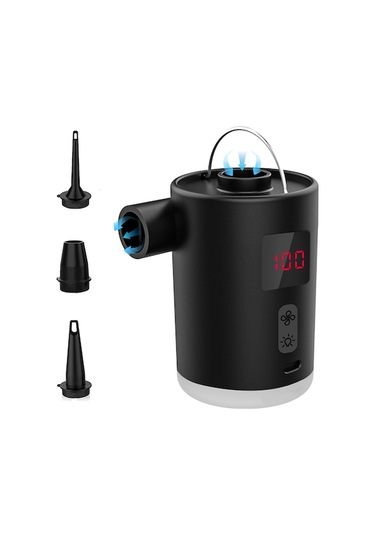 Didadodo Taşınabilir Şişirme Pompası - 3 Nozullu, 3 Modlu Led Işıklı, 4000mah Pil İle Havuz Yatak Ve Şişme Oyuncağa Uygun, Küçük Boyutlu Tasarım