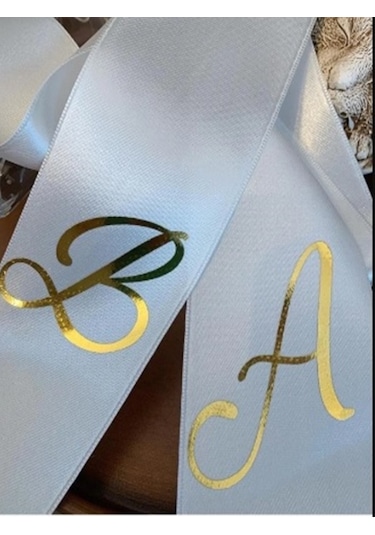 Gelin Damat Isimli Tören Takı Kurdelesi 2 Adet B-38