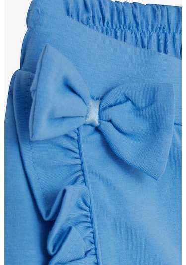 Breeze Kız Çocuk Şort Etek Fiyonklu Fırfırlı 1.5-5 Yaş, Mavi-mavi Mavi