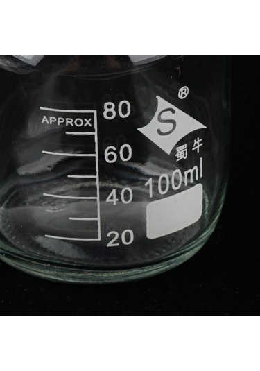 Suntek Ölçekli Çizgi Vidalı Kapaklı Mezun Yuvarlak Cam 100ml