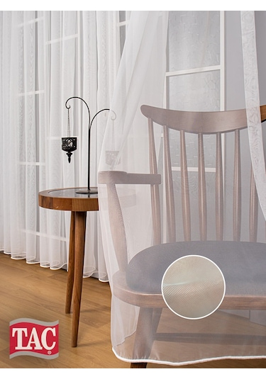 Taç Frahm Eteği Kurşunlu Parlak Düz Tül Perde / Ölçünüze Özel Dikim