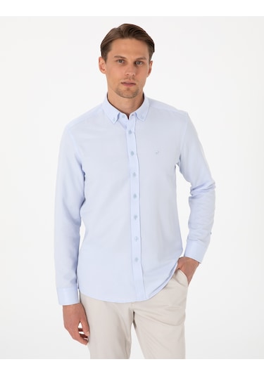 Pierre Cardin Erkek Açık Mavi Gömlek Desenli 50306996-vr003 Açik Mavi