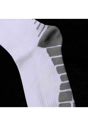 Homyl Kadın Erkek Spor Futbol Uzun Hokey Diz Yüksekliği Çorap Beyaz