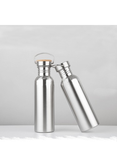 Suntek Geniş Ağızlı Açık Kamp Paslanmaz Çelik Spor Bisiklet Matarası 750 ML Gümüş