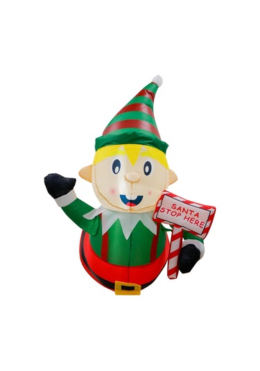 Suntek Yılbaşı Şişme Elf Işıklı Patlatma Veranda Ev Yükseklik 120 Cm