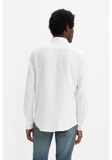 Levi's Pamuk Ve Keten Karışımlı Regular Fit Gömlek Erkek Gömlek 85746-5179 Beyaz