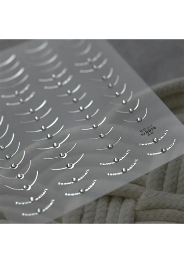 Flybuy 1 Adet 5d Rhinestones Retro Dalga Tırnak Etiketler Altın Gümüş To3353