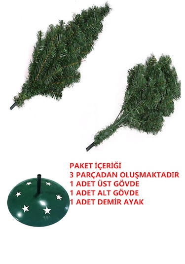 150cm Yılbaşı Ağacı Yeşil Çam Ağacı Demir Ayak