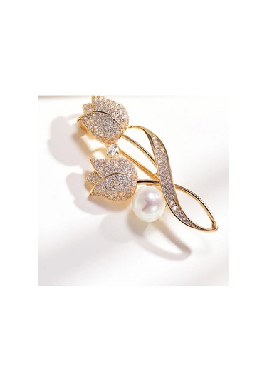 Gelişmiş Lüks 2023 Yeni Lale Çiçek Broşu Zarif Tasarım Gül Beyaz M4-5-1670 M4-5-1670 Çok Renkli