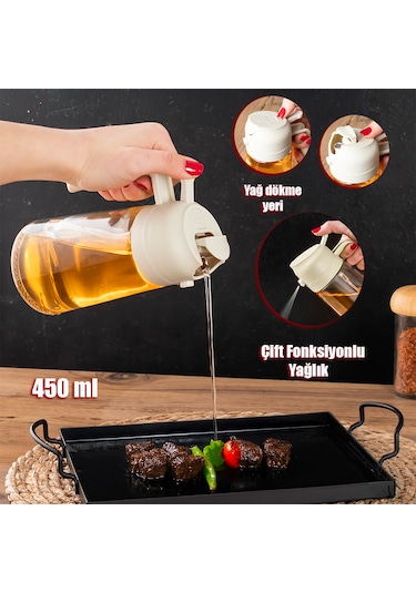 Porsima Alk-3154 Çok Amaçlı Cam Sprey Şişe Yağlık Yağdanlık Krem