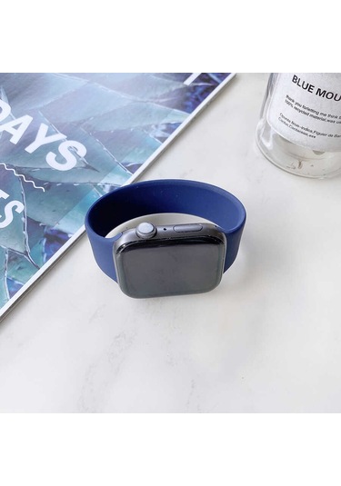 Watch 42mm Uyumlu Krd-31 Solo Loop Small Zore Kordon-mavi