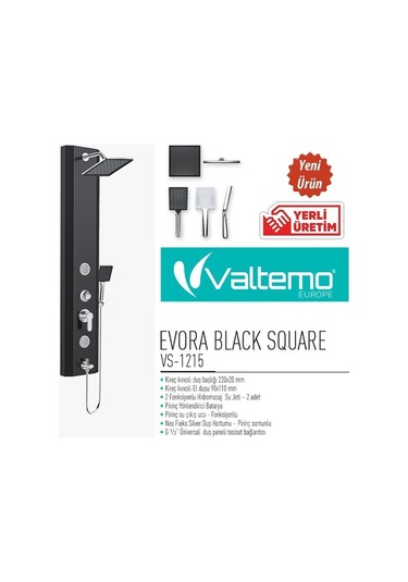 Valtemo Compact Duş Kolonu Evora Black Square Diğer