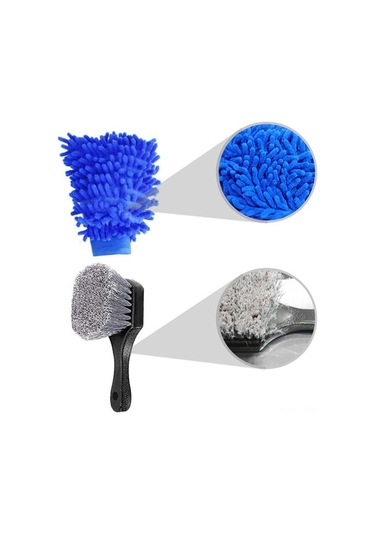 Prestigegoods 13 Parçalı Araç Ve Ev Temizlik Seti - Jant, Detay Fırçaları, Mikrofiber Bez