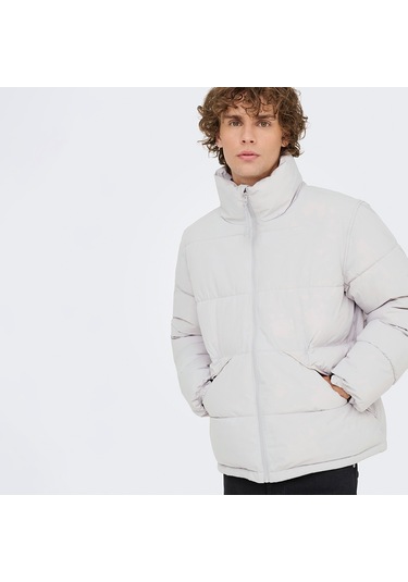 Only&sons Pack Life Puffer Erkek Mavi Dik Yaka Mont Mavi