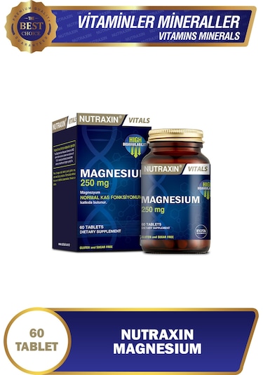 Nutraxin Magnesium 250 Mg 60 Tablet Sitrat