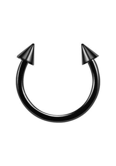 316 Cerrahi Çelik Spike Dudak Kıkırdak Septum Helix Tragus Piercingi Siyah