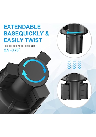 Maiyame Araç İçecek Tutucu Genişletici Adaptörü Ayarlanabilir Taban, 3.2-3.8 İnç Çaplı Suluklar İçin, Silikon Mat Ve Kalın Yastıklar, 2 Adet