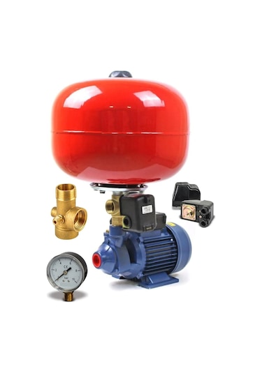 Bakır Sargı 24 Litre Küre Tanklı 0,50 Hp Qb-60 Otomatik Hidrofor 2 Kat 2 Daire Pompa Seti