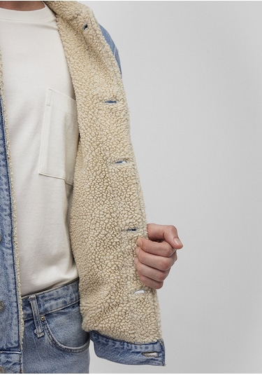 Mavi - Zander Classic Denim Suni Kürklü Açık Mavi Jean Ceket 0111214-88554 Mavi