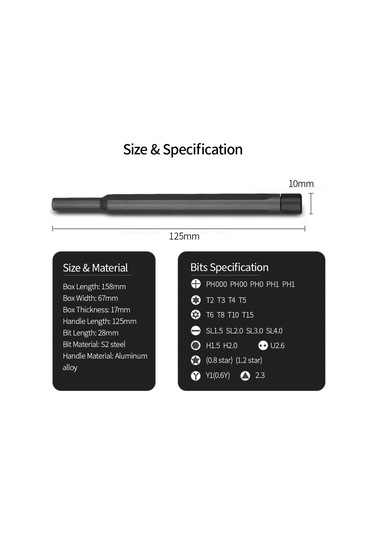 Moveevo 25 Parça Tamir Tornavida Seti - Cihaz Tamiri İçin Manyetik Uçlar Ve Dayanıklı Alüminyum Saplı Tornavida Takımı