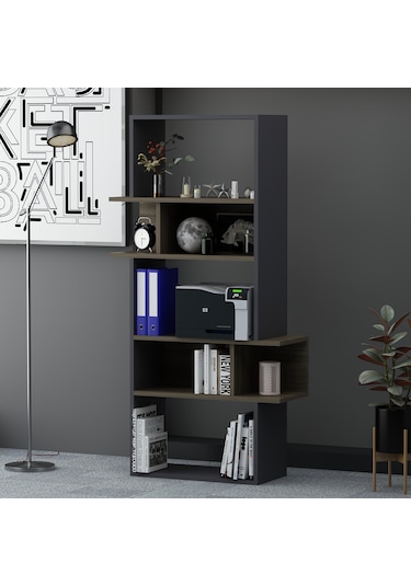 Lagomood İnfy Kitaplık Antrasit-ceviz