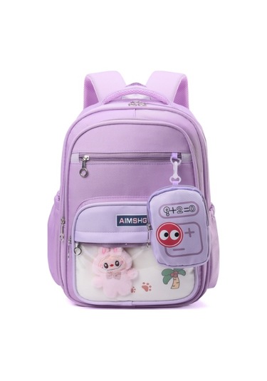 Oxford Bez İlköğretim Okulu Okul Çantası Yeni Büyük Kapasiteli Hafif Seyahat Çocuk Sırt Çantası Mor