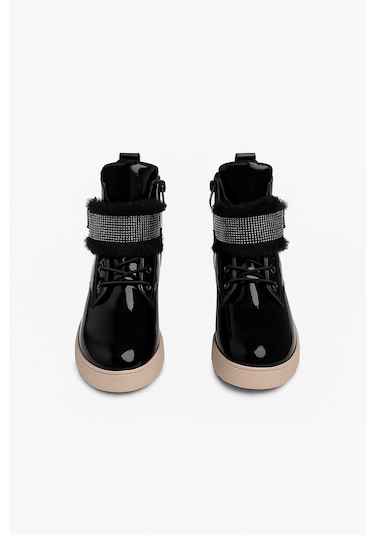 Günlük Kız Çocuk Rugan Bot Fermuarlı Lastik Bağcıklı Kürk Ve Taş Detaylı Kaymaz Taban Bootie 391 Siyah-rugan Günlük Kız Çocuk Rugan Bot Fermuarlı Lastik Bağcıklı Kürk Ve Taş Detaylı Kaymaz Taban Bootie 391 Siyah-rugan