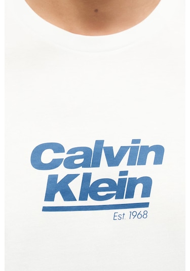 Calvin Klein Erkek T Shirt Lv14rf803g Yaf Beyaz