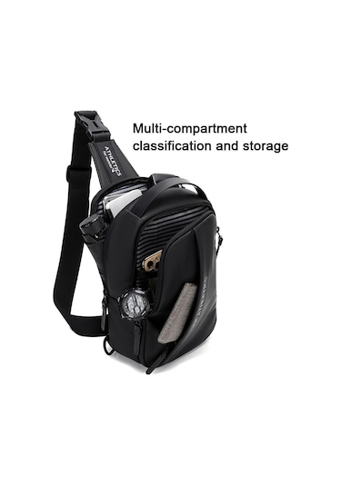 Weixier X313 Usb Şarj Portlu Erkek Crossbody Göğüs Çantası Siyah