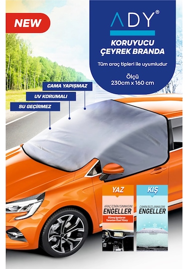 Ady Ön Yan Cam Koruyucu Güneşe Ve Buza Dayanıklı 4 Mevsim Branda