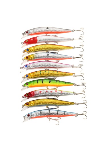 Maiyame Abs Sert Balık Yemleri 9.7cm 8.6g, Gerçekçi Görünüm, 0.3-1.2m Derinlik, 6 İğne, 10 Adet Paket