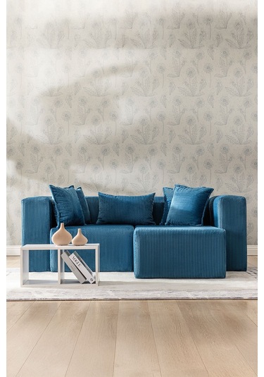 Katt Modüler Ekstra Rahat İskeletli 2 Li Koltuk 10 Renk Mavi