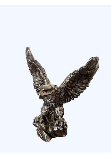 Kartal Heykel Biblo 20 Cm Gümüş Renk