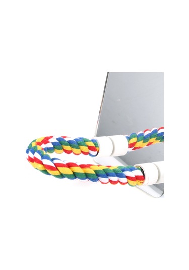 Ruicoo Kuş Aynası Ve Pamuk İp Tünek Seti - Renkli Ve Büyük Boy 13x17.6cm