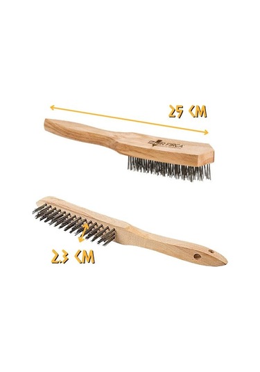 İzmir Fırça Ahşap Saplı Çelik Tel Fırça No: 4