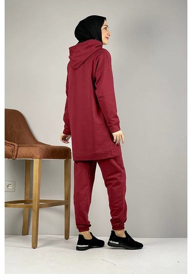 Moda Çizgi Tesettür Takım Bordo