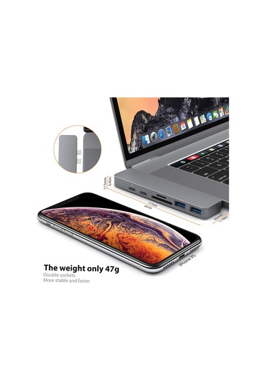 Springsun Usb-c Hub Alüminyum Alaşımlı 7'si 1 Arada Çoklu Bağlantı Noktalı Hub