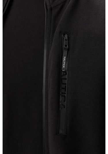 Nautica Erkek Siyah Classic Fit Fermuarlı Sweatshirt-11437 Siyah