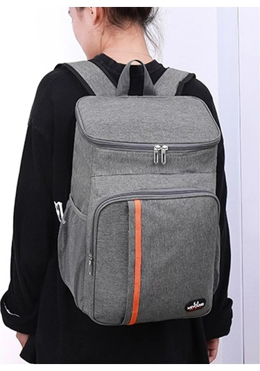 Ebitda Çok Amaçlı İzolasyonlu Soğutucu Sırt Çantası: Piknik, İş & Seyahat İçin İdeal - Oxford Kumaş, Gri Renk Gri