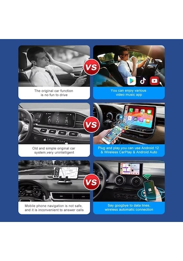 Akıllı Multimedya Kutusu Android 13 16gb Kablosuz Carplay Ai B...