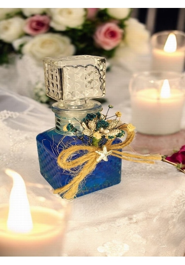 20 Adet Kristal Cam Şişe Kuru Çiçekli Nişan,nikah,düğün Hediyesi