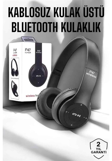 Bfs Kulak Üstü Tf Kart Ve Aux Destekli Ergonomik Bluetooth Kulaklık