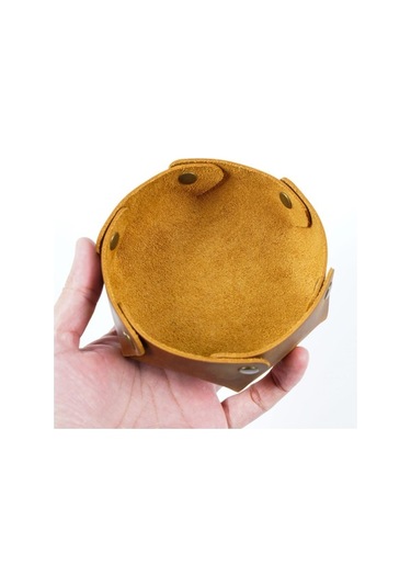 Fortunelane Ahşap Üstü Deri Kutu - Anahtar, Makyaj İçin Crazy Horse Kahverengi