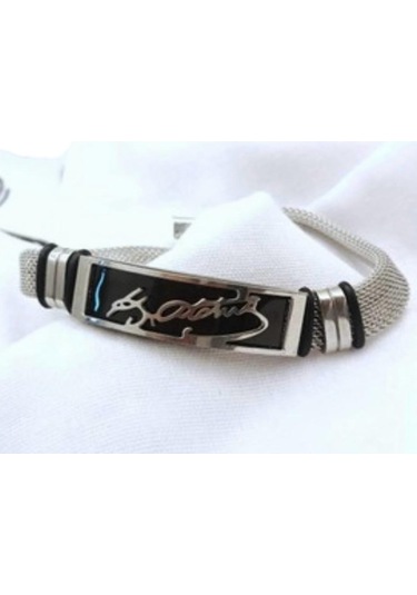 Kemal Atatürk İmzalı Silver Hafif Kordonlu Çelik Bileklik 22cm