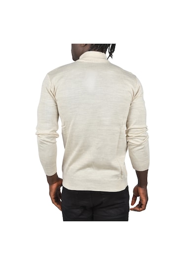 Deepsea Erkek Bej Yarım Balıkçı Yaka Tüylenmeyen İnce Triko Kazak 2505502 Bej