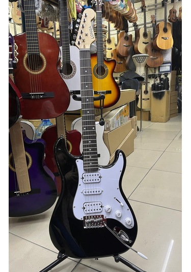 2 Humbucker 1 Sıngle Siyah Elektro Gitar Kılıf Pena Dahil Kod 8023